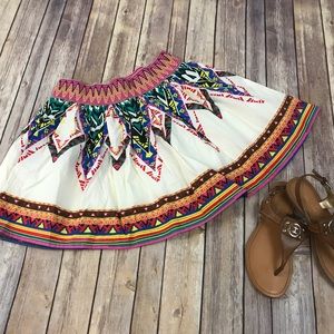 Aztec Print Skirt